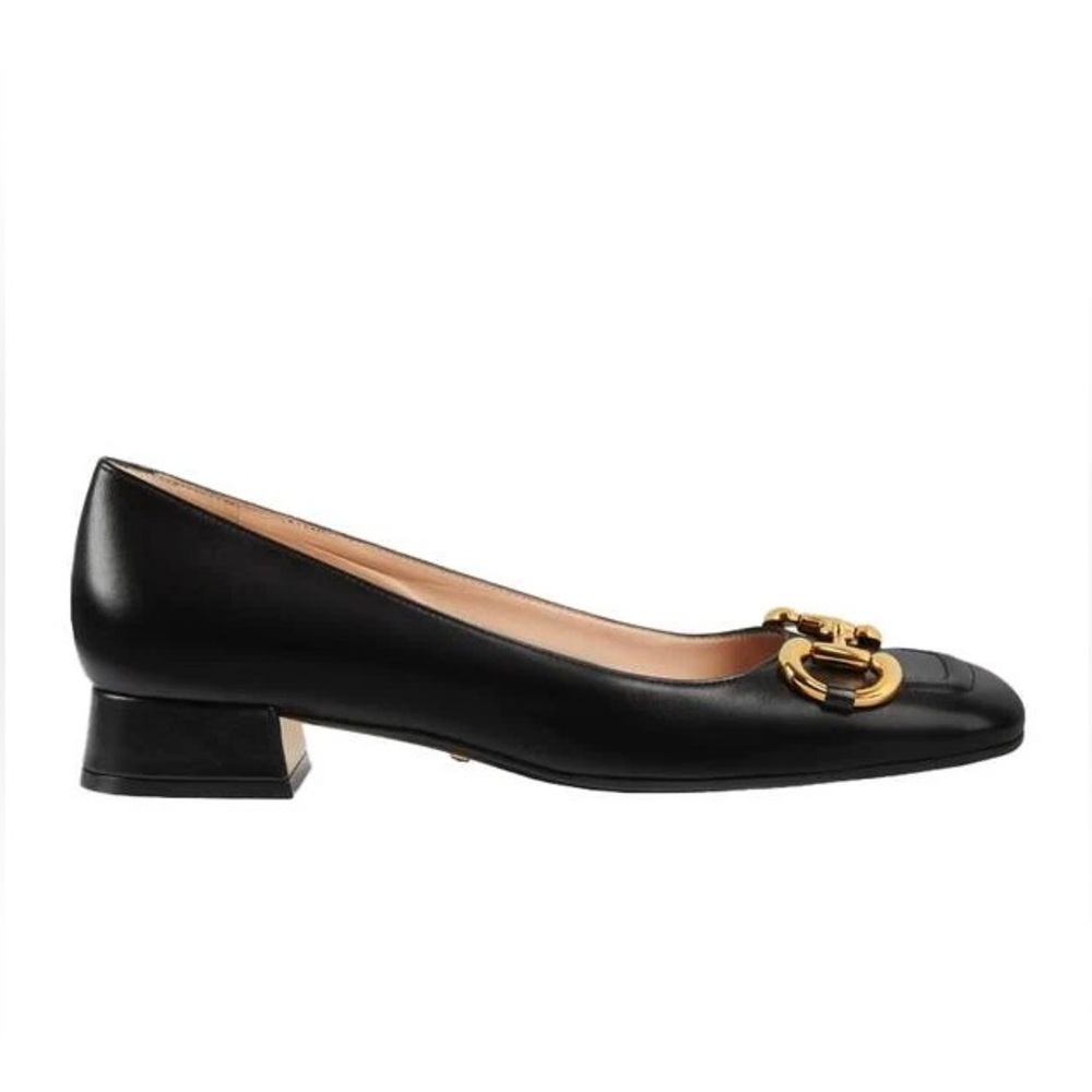 Gucci Black Leather Horsebit Ballet Flat (SIZE: EUR 37.5 / US 7.5)
